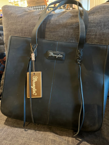 Wrangler 💯 Leather Tote Bag & Spare Canva Leather Trim Purse