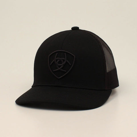 Ariat Mens Cap Snap Back Shield Logo Black