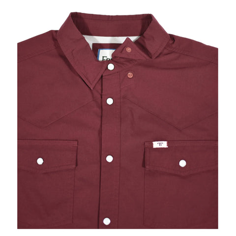 CORE - Maroon Short Sleeve Snap Shirt