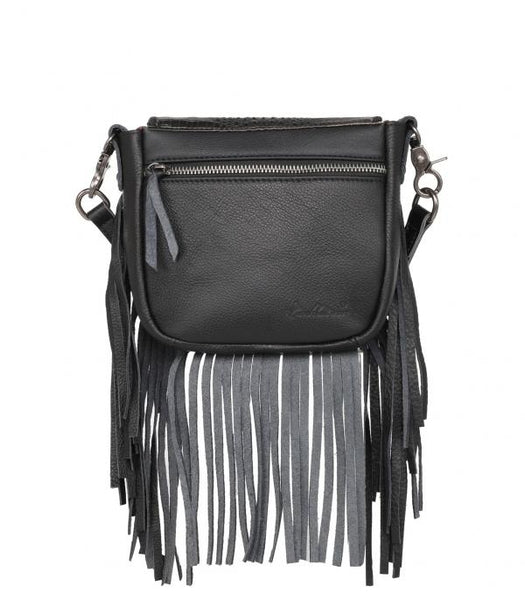 Montana West Leather Croc Fringe Crossbody Bag