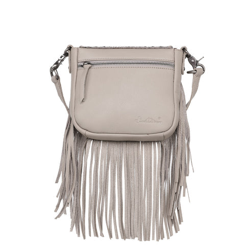 Montana West Leather Croc Fringe Crossbody Bag