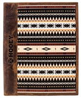 Pecos Hooey Notebook Cover Black & Brown Pattern Cover with Brown Hooey Logo on Binding