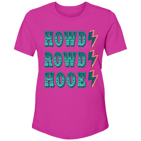 HOOEY "HOWDY ROWDY HOOEY" FUCHSIA W/TEAL T-SHIRT
