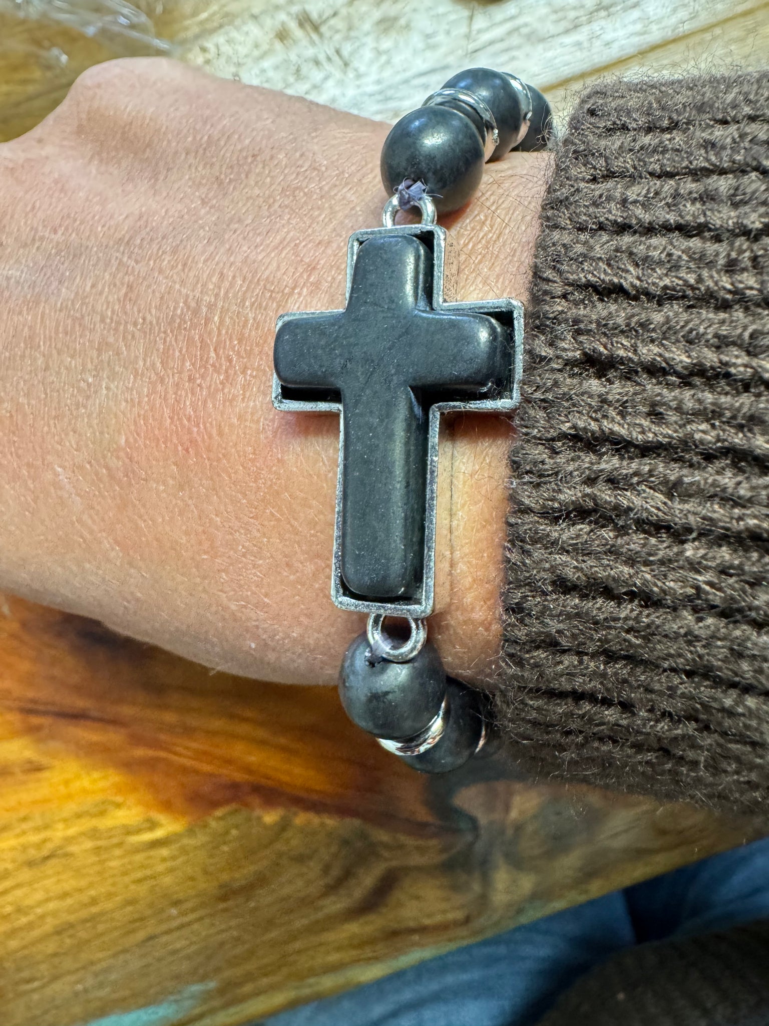 Black Cross Bracelet