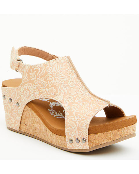 Very G Women’s Floral Embossed Wedges