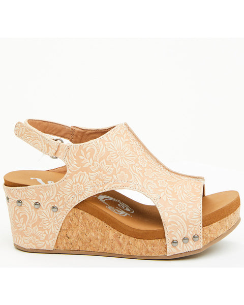 Very G Women’s Floral Embossed Wedges