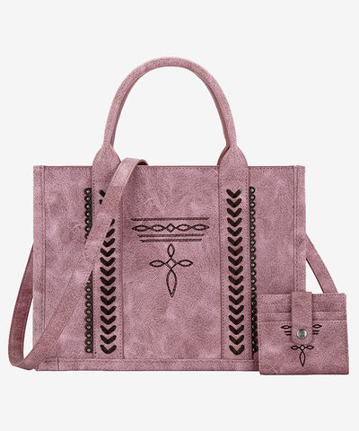 MONTANA WEST WHIPSTITCH TOTE BAG SET-Purple