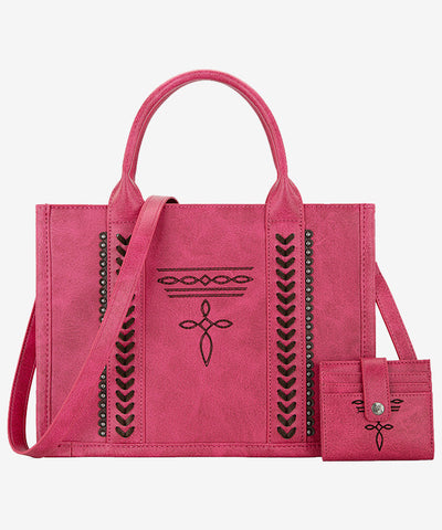 MONTANA WEST WHIPSTITCH TOTE BAG SET-Hot Pink