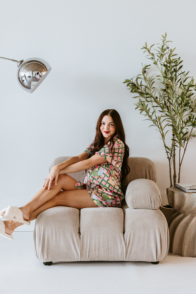 Pickleball Daisy Satin Pajamas