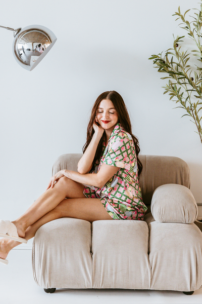 Pickleball Daisy Satin Pajamas