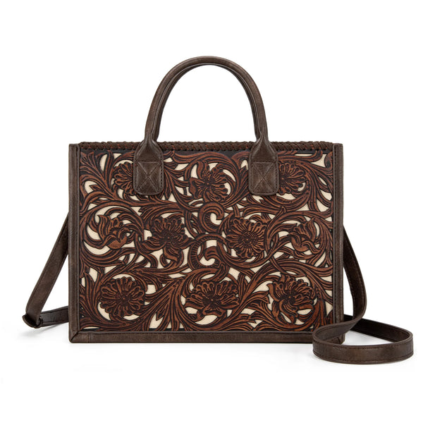 Trinity Ranch Floral Tooled Concealed Carry Tote/Crossbody