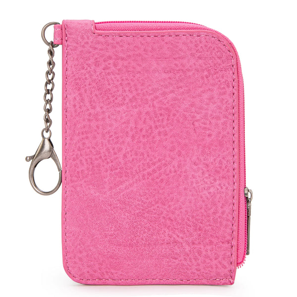 Wrangler Southwestern Art Print Mini Zip Card Case - Pink