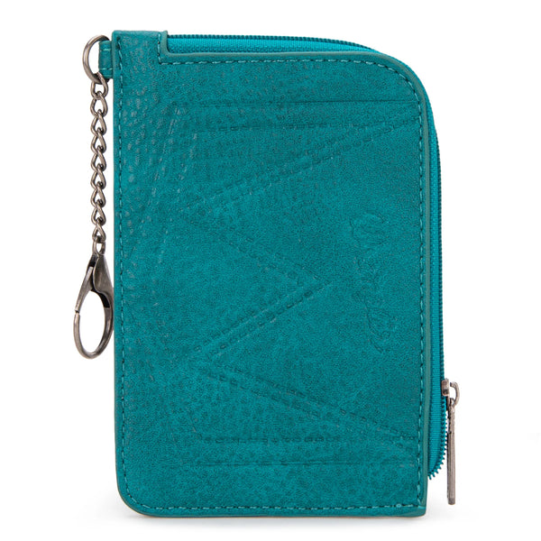 Wrangler Southwestern Art Print Mini Zip Card Case - Turquoise