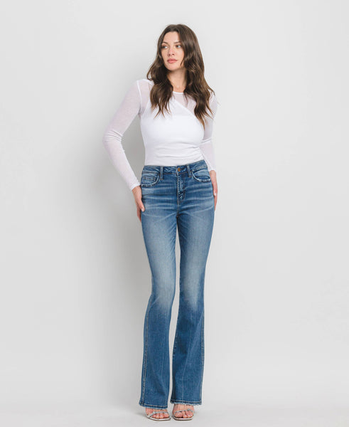 FLYING MONKEY HIGH RISE FULL LENGTH BOOTCUT JEANS