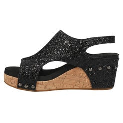 Carley Glitter Wedge Sandals