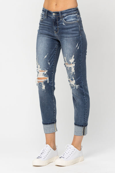 JUDY BLUE HUTTO MID RISE BF JEANS