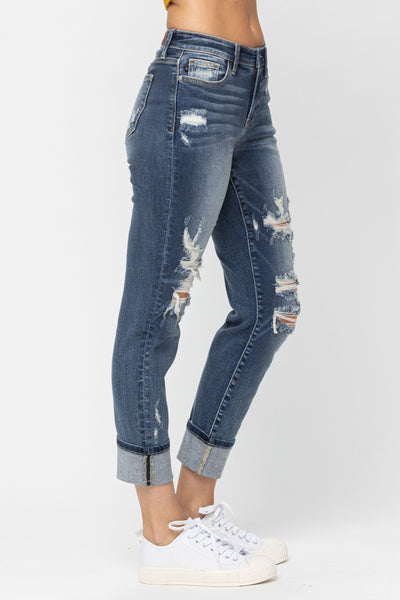 JUDY BLUE HUTTO MID RISE BF JEANS