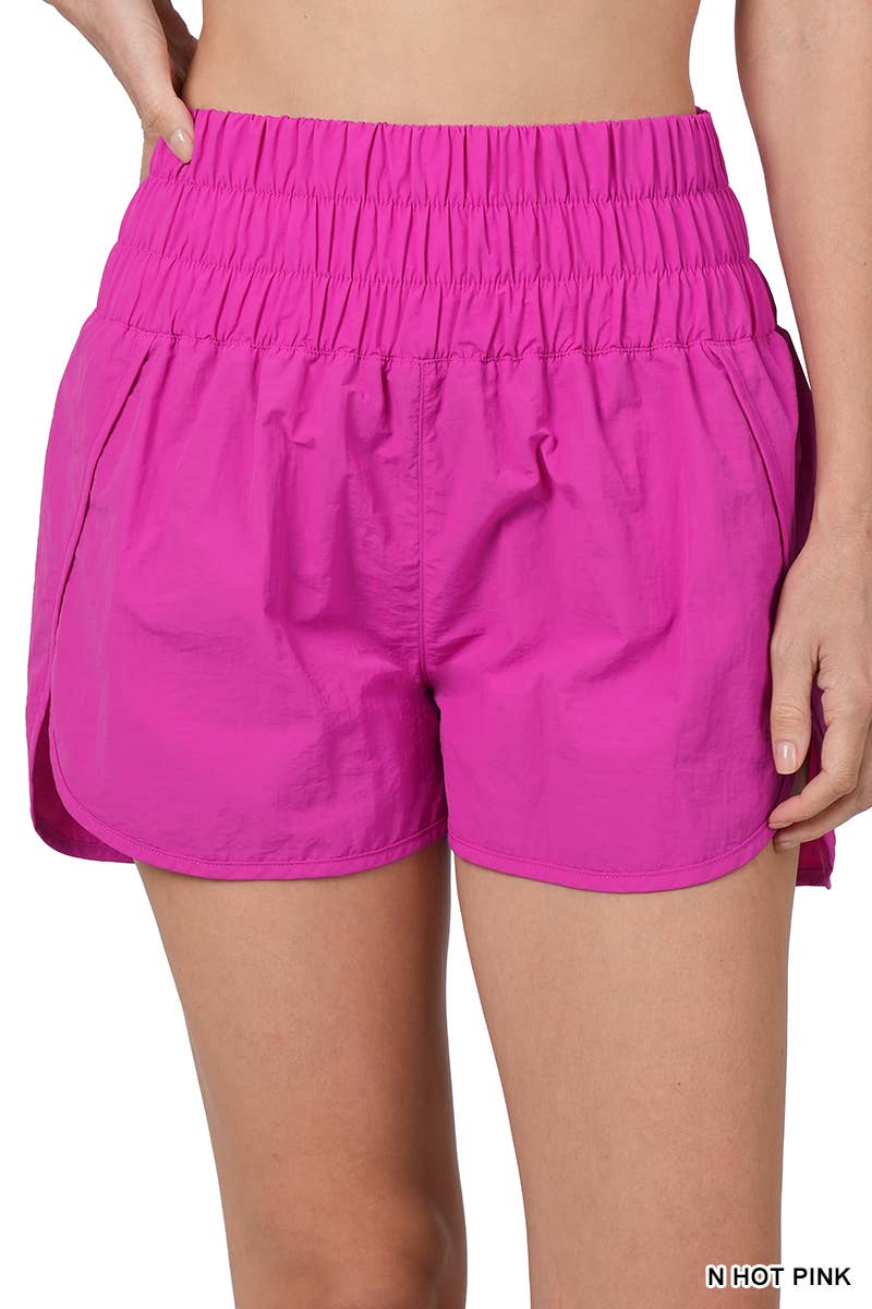 Windbreaker Smocked Waistband Running Shorts