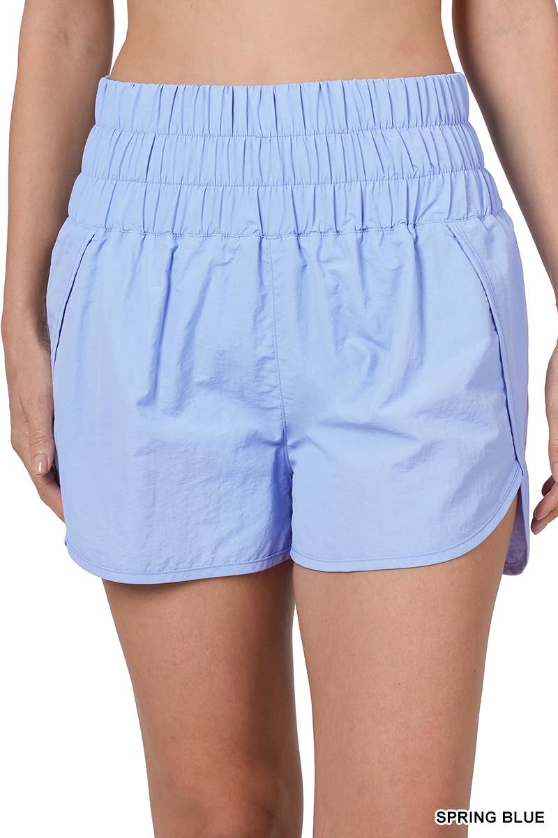 Windbreaker Smocked Waistband Running Shorts