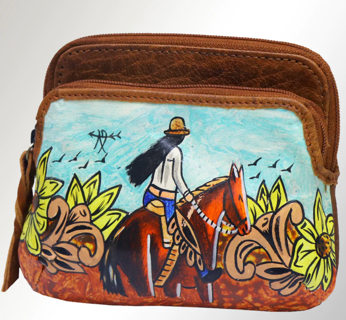 HAND PAINTED RODEO QUEEN COIN PURSE