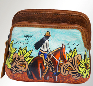 HAND PAINTED RODEO QUEEN COIN PURSE