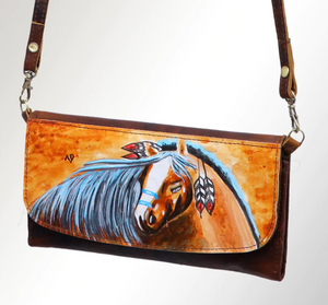 HAND PAINTED HORSE PURSE/WALLET