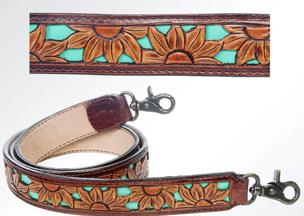 TEAL SUNFLOWER PURSE STRAP
