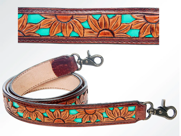 TEAL SUNFLOWER PURSE STRAP