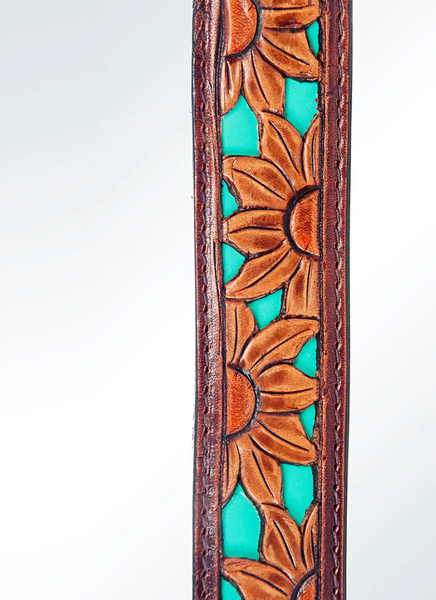 TEAL SUNFLOWER PURSE STRAP