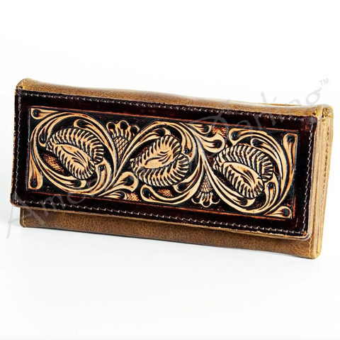 Black Tooled Leather Wallet