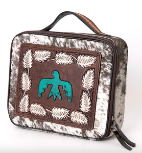 Thunderbird Travel Cowhide Tooled Jewerly Box