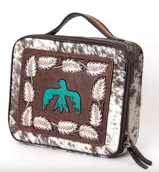 Thunderbird Travel Cowhide Tooled Jewerly Box
