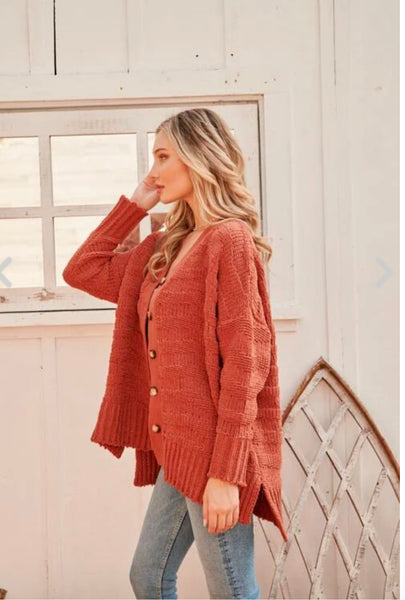 Oversized cable knit sweater cardigan