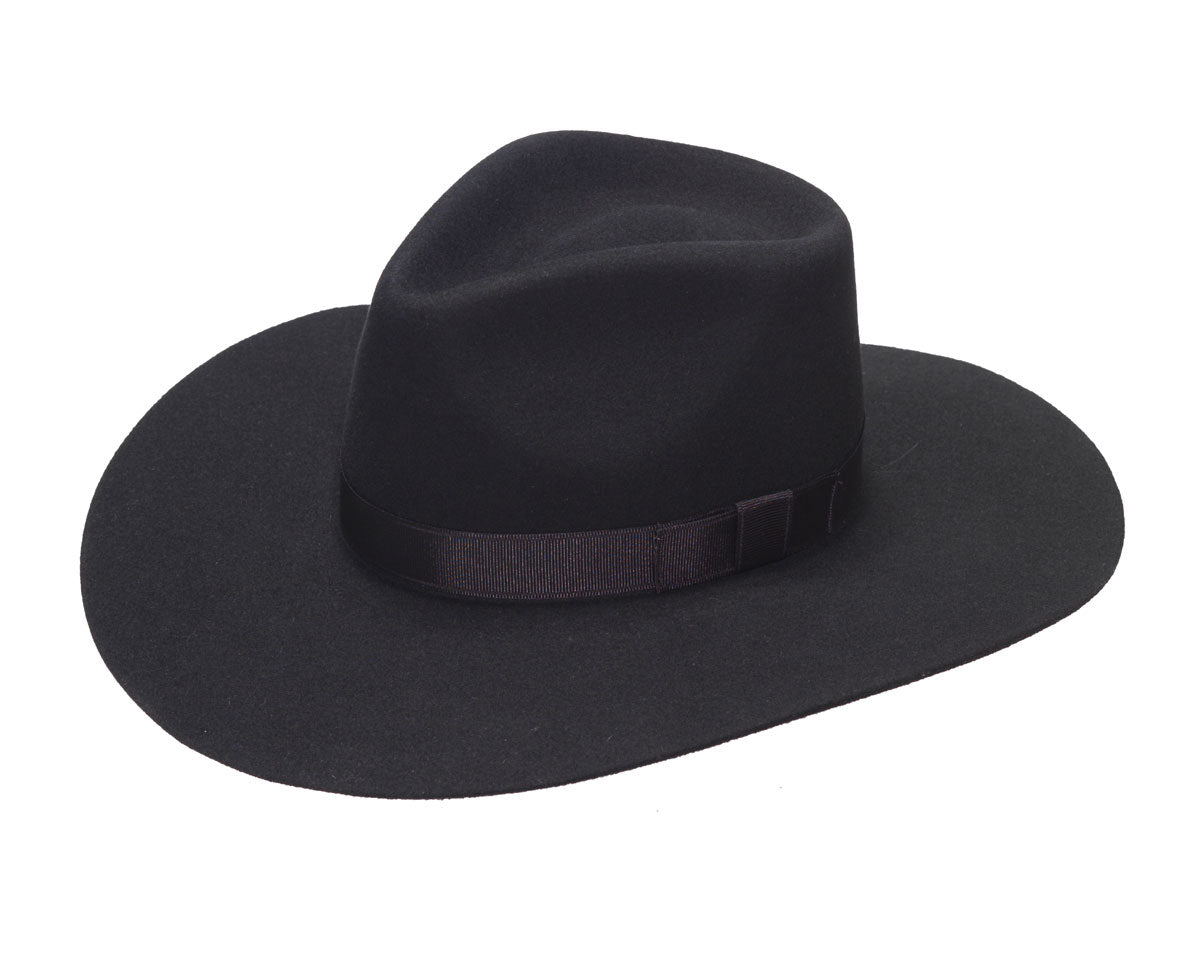Ladies Pinch Front Black Hat