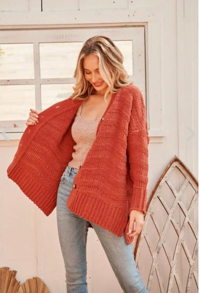 Oversized cable knit sweater cardigan