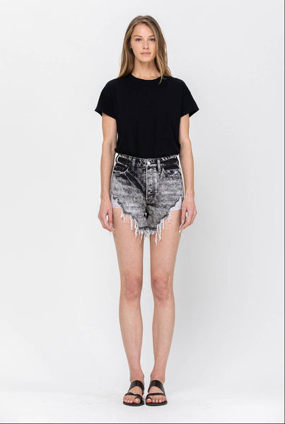 SUPER HIGH RISE MOM SHORTS W HIDDEN BUTTON