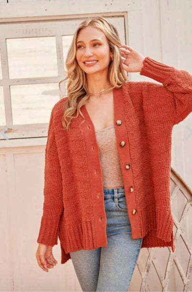 Oversized cable knit sweater cardigan