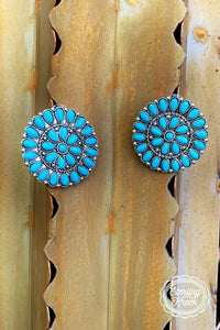 TURQUOISE REVIVAL CONCHO EARRING