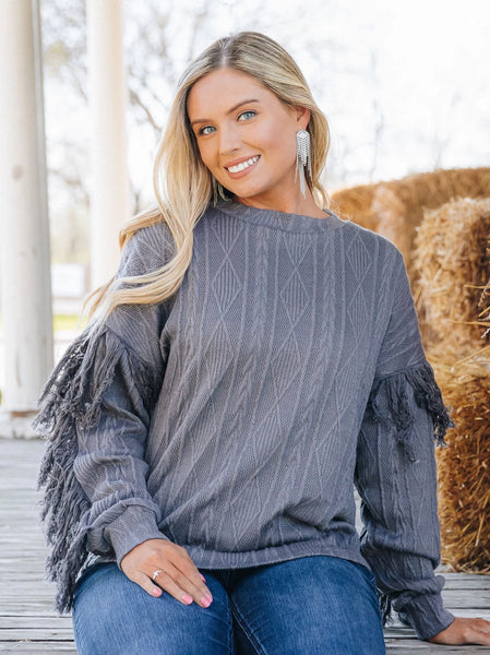 SMOKEY MOUNTAINS FRINGE SWEATER