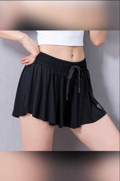 Black Solid Loose Running Athletic Shorts BTMW253