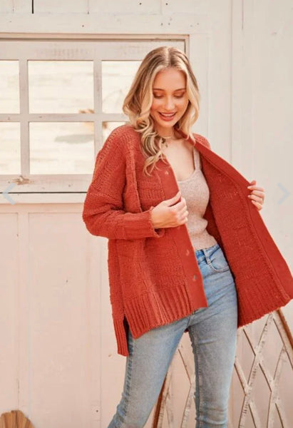 Oversized cable knit sweater cardigan