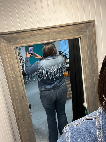 Judy Blue Fringed Denim Jacket