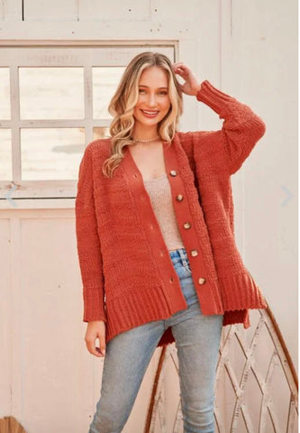 Oversized cable knit sweater cardigan